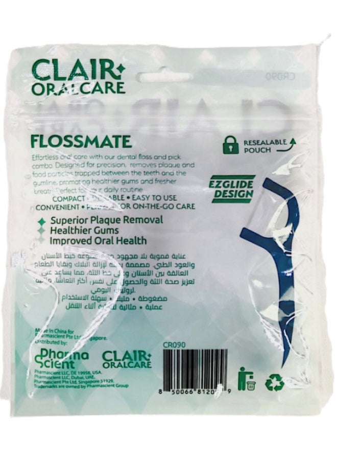 Clair FlossMate Dental Floss Picks – 50 Pieces, Wide Non-Slip Handle, EZGlide Design - Image 5